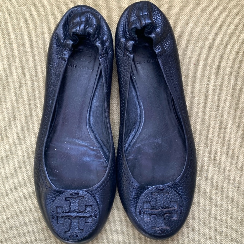 Tory Burch black on black flats